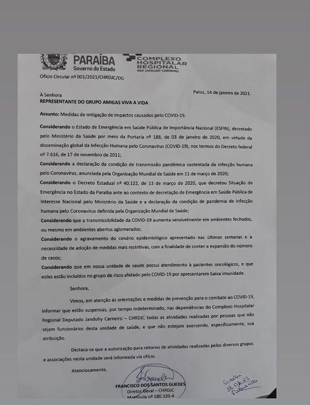 oficio hospital do bem