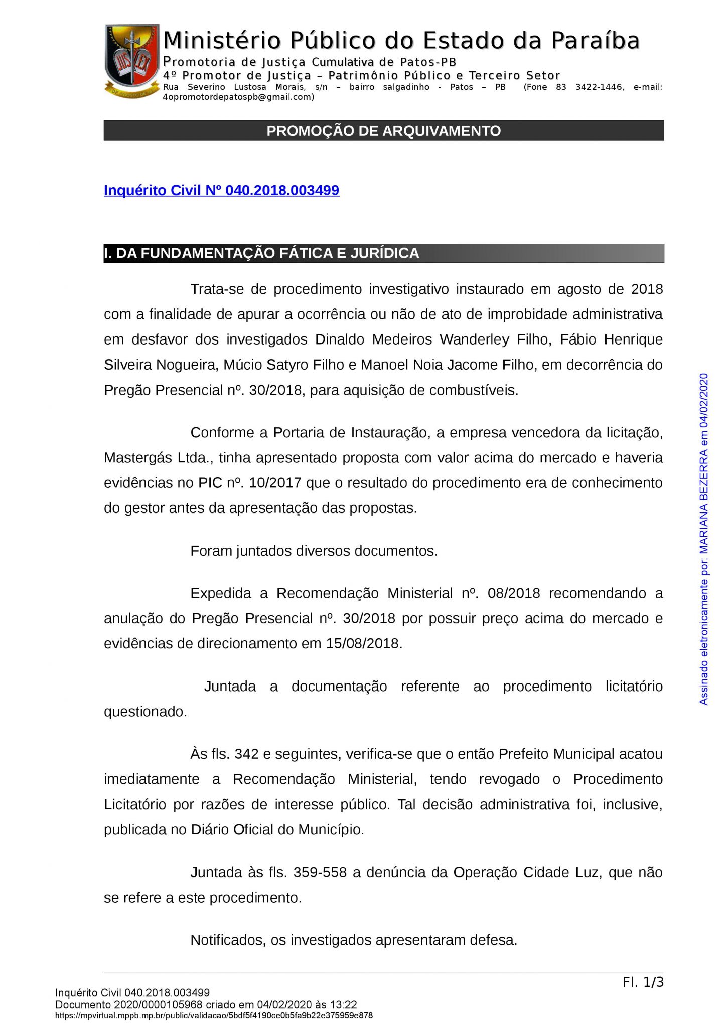 inquerito dinaldinho